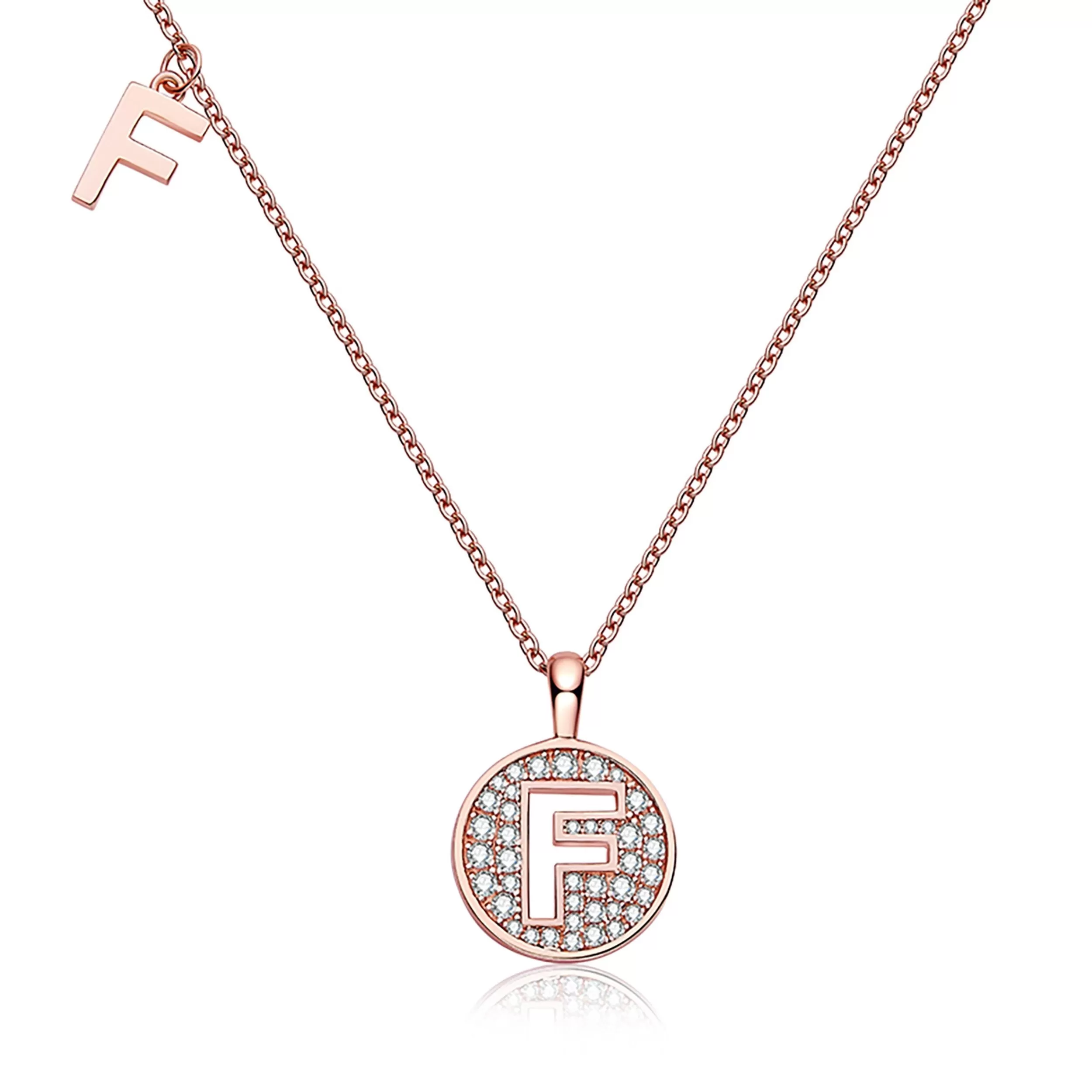 Customized F Letter Moissanite Diamond Necklace