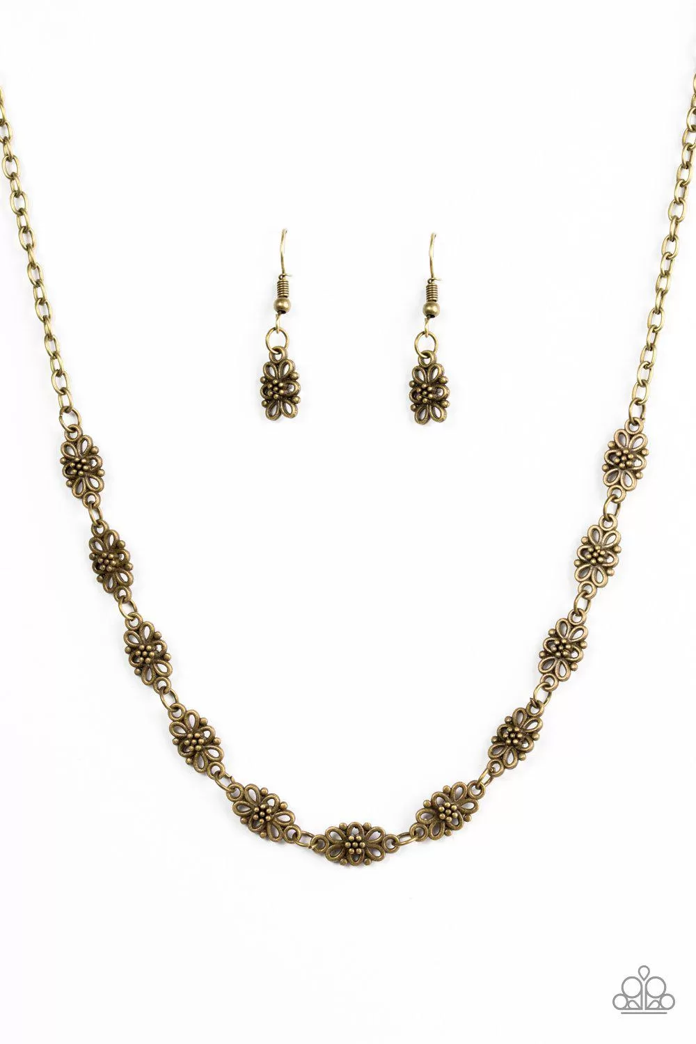 Daisy Dream Brass Flower Necklace - Paparazzi Accessories