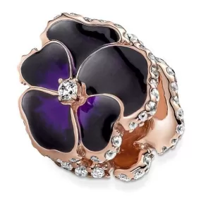 Deep Purple Pansy Flower Charm 780777C01