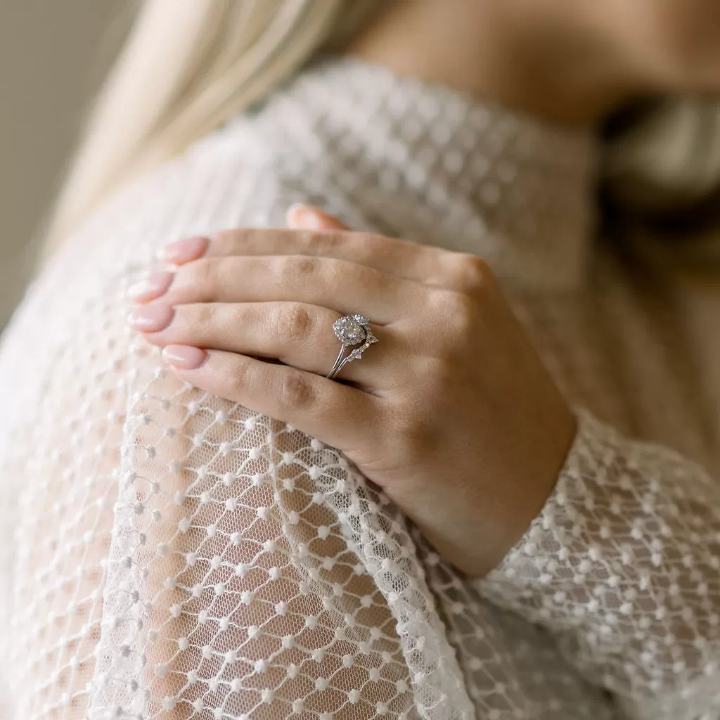 Diamond & Sapphire Droplet Hugging ring