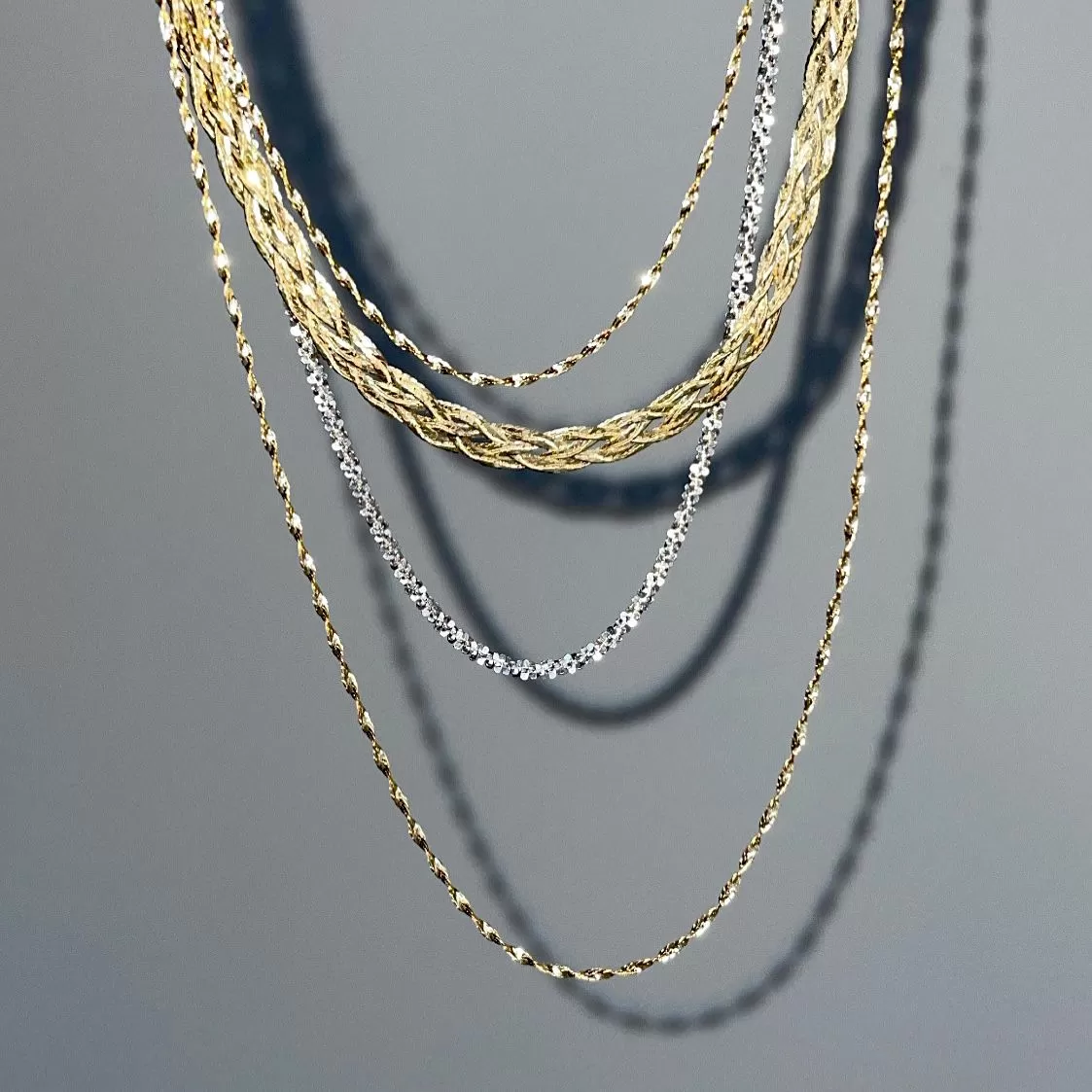 Diamond Cut Braid Chain Necklace