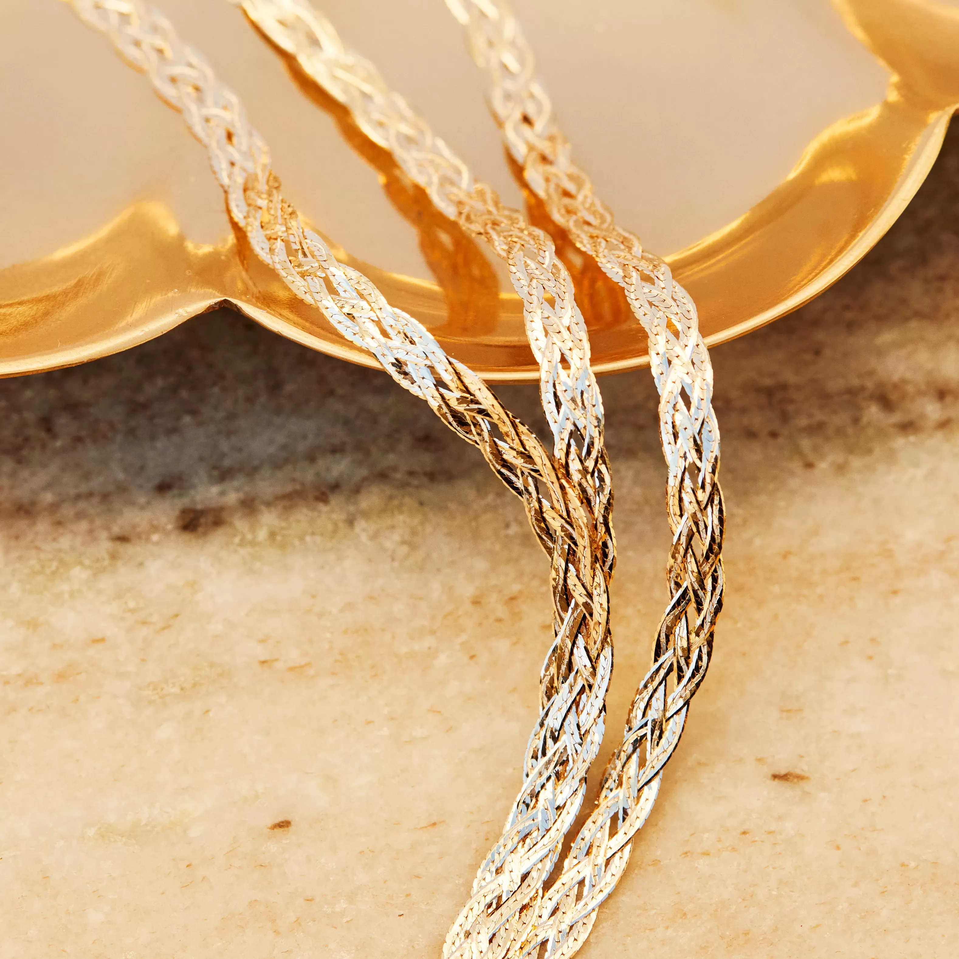 Diamond Cut Braid Chain Necklace