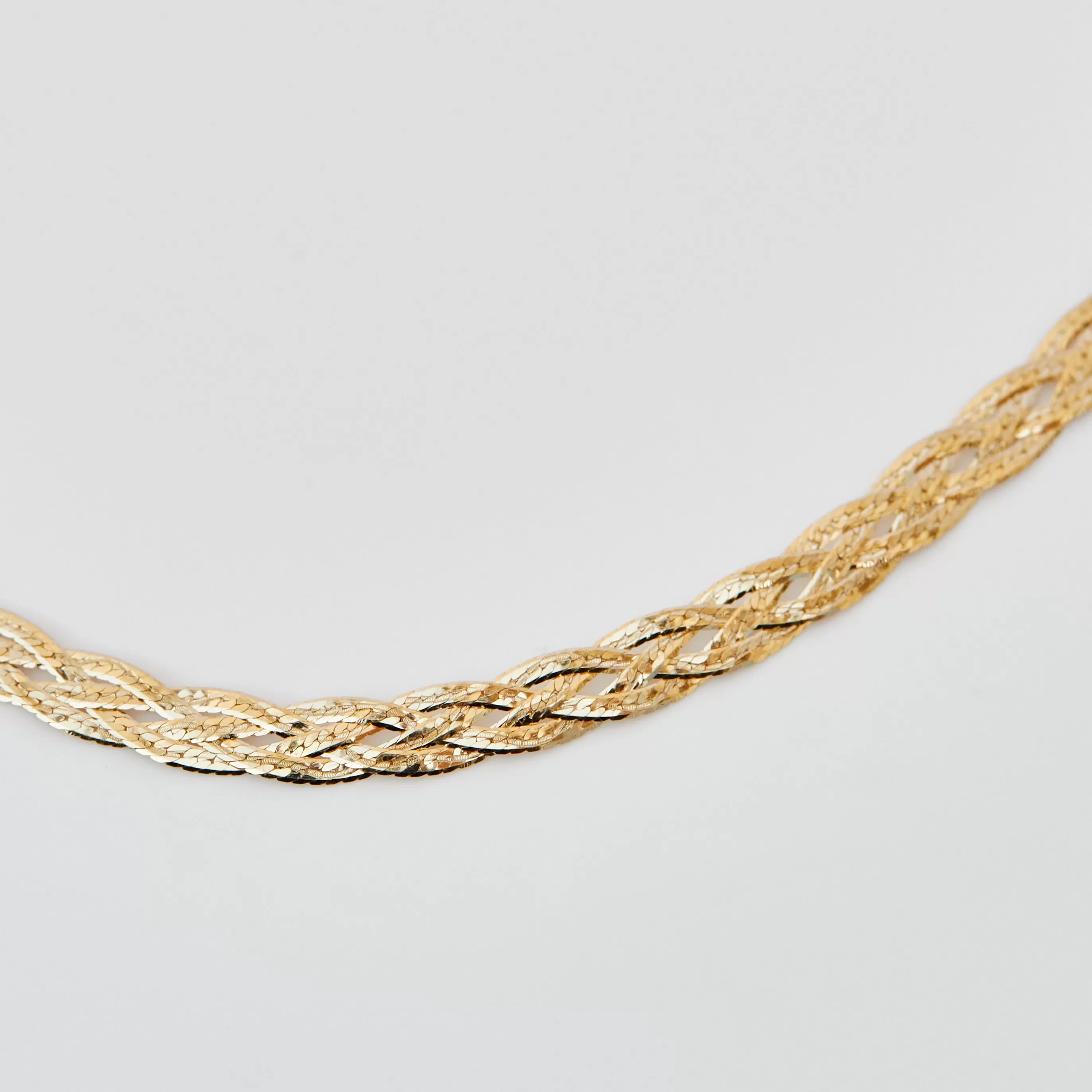 Diamond Cut Braid Chain Necklace