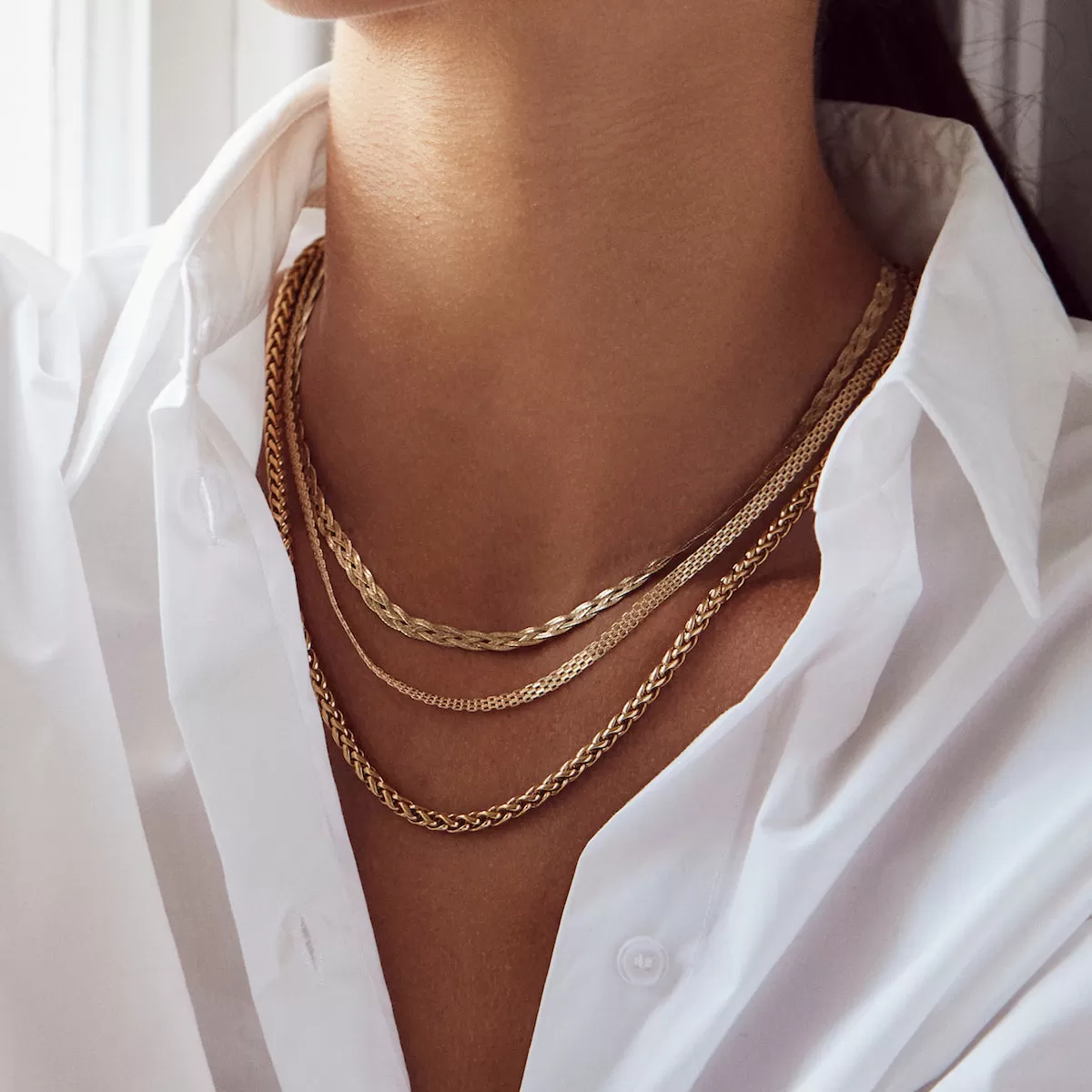 Diamond Cut Braid Chain Necklace