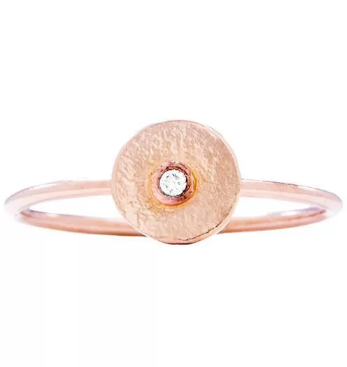 Disk Stacking Ring With Diamond