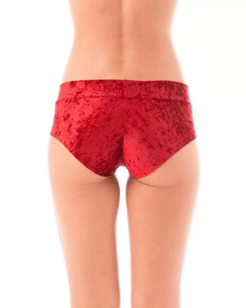 Dragonfly Hot Pants - Velvet Red