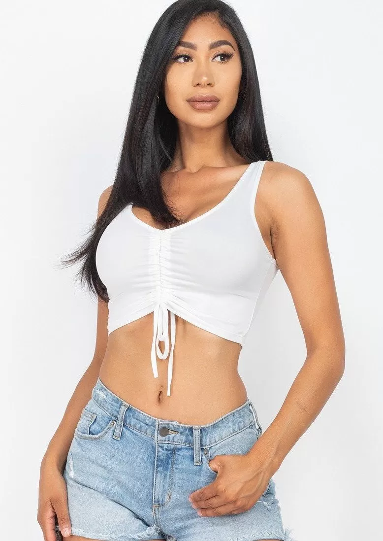 Ella Sleeveless Ruched Crop Top