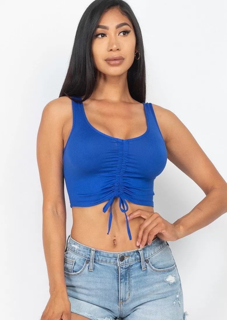 Ella Sleeveless Ruched Crop Top