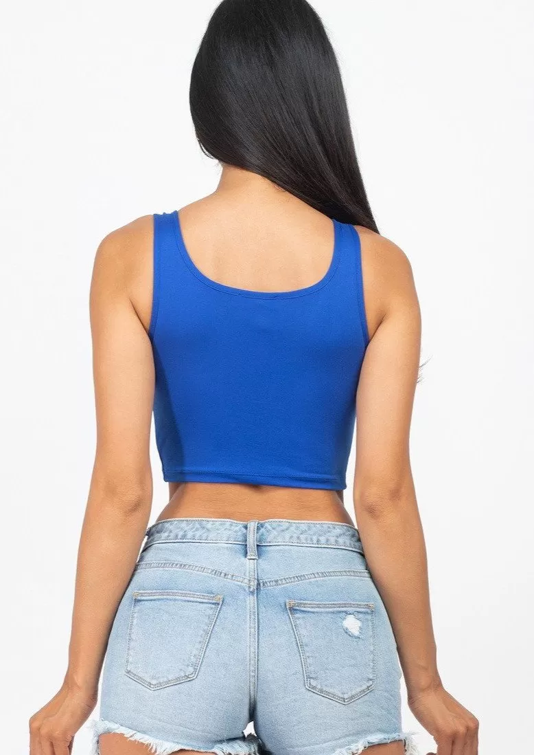 Ella Sleeveless Ruched Crop Top