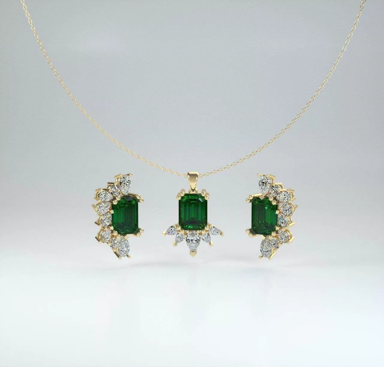 Emerald Earring The Earth jewelry Set collection Designed by Tanin