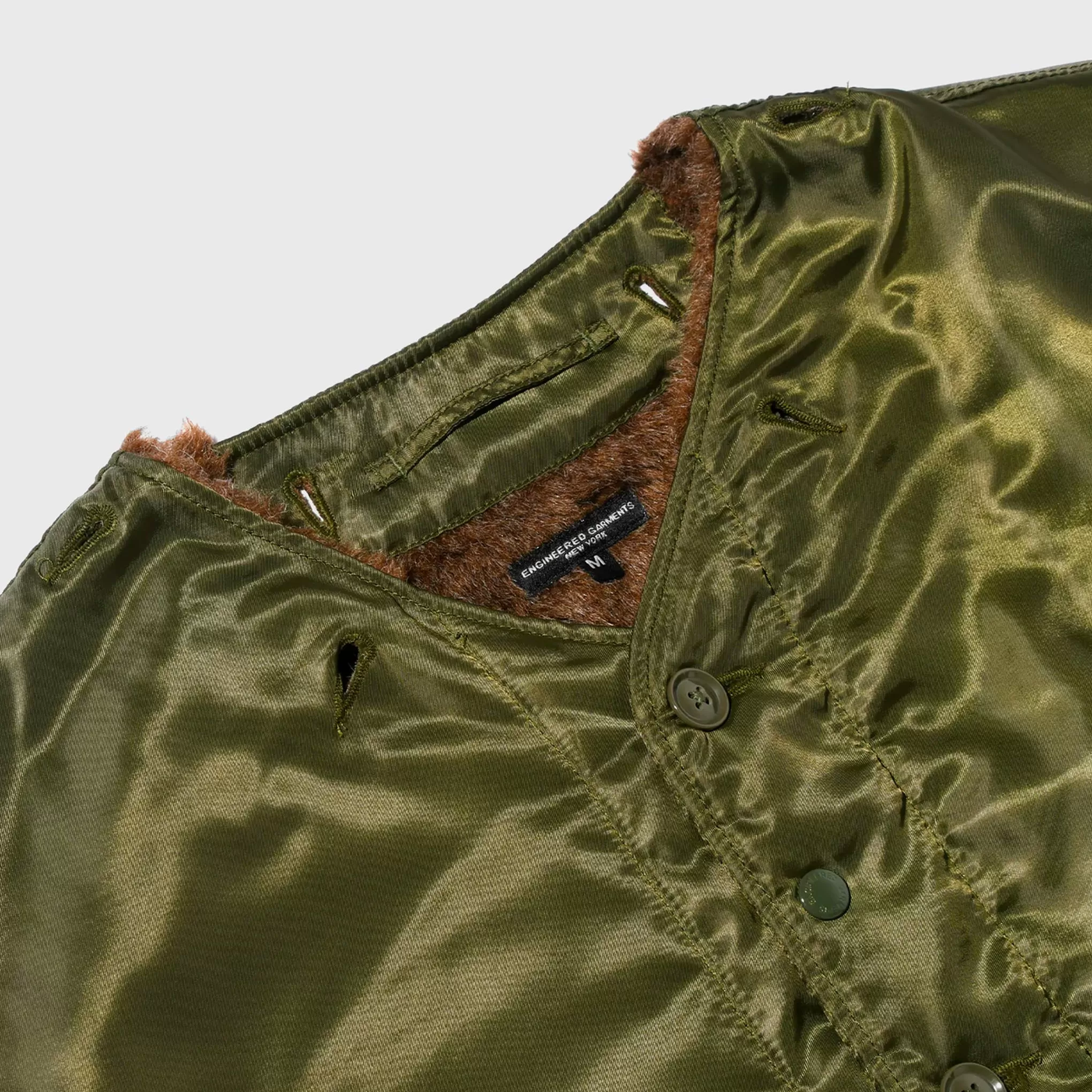 Engineered Garments Liner Jacket - Olive Polyester Pilot Twill