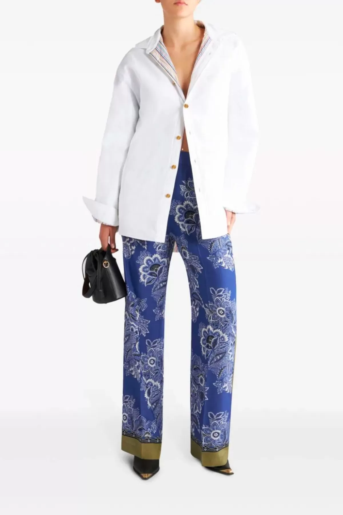 Etro Bandana Print Silk Pyjama Pant - Royal Blue