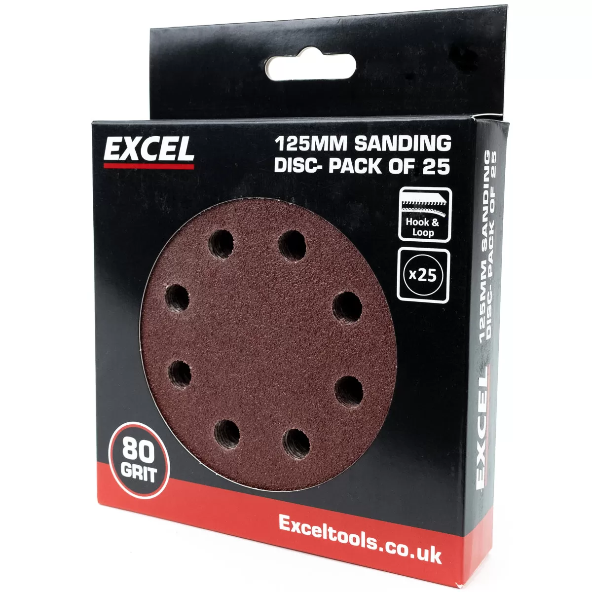 Excel 125mm Sanding Disc 80G Pack of 25