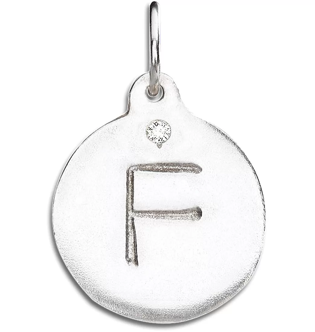 F Alphabet Charm With Diamond