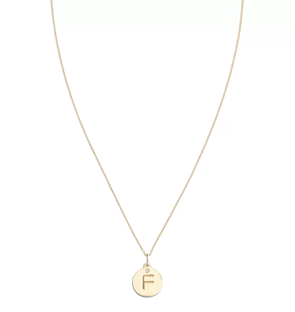 F Alphabet Charm With Diamond