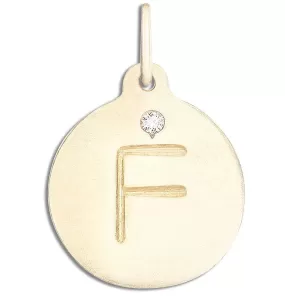 F Alphabet Charm With Diamond