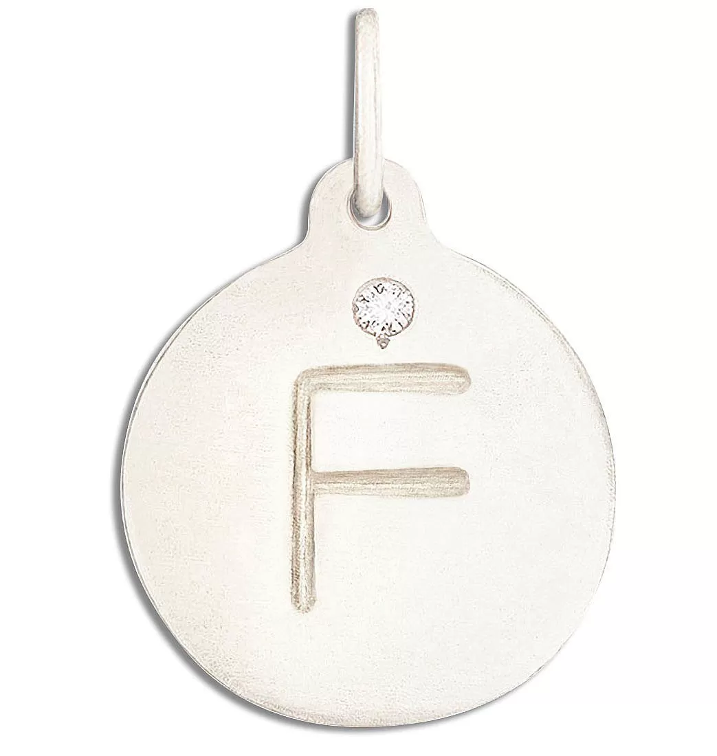 F Alphabet Charm With Diamond