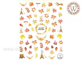 Fall Maple Adhesive Nail Art Sticker - 1 pc (CA-077)