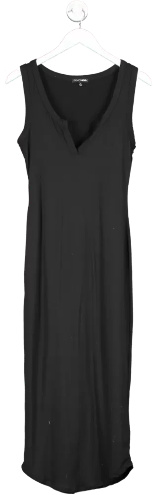 Fashion Nova Black Jersey Maxi Dress UK M