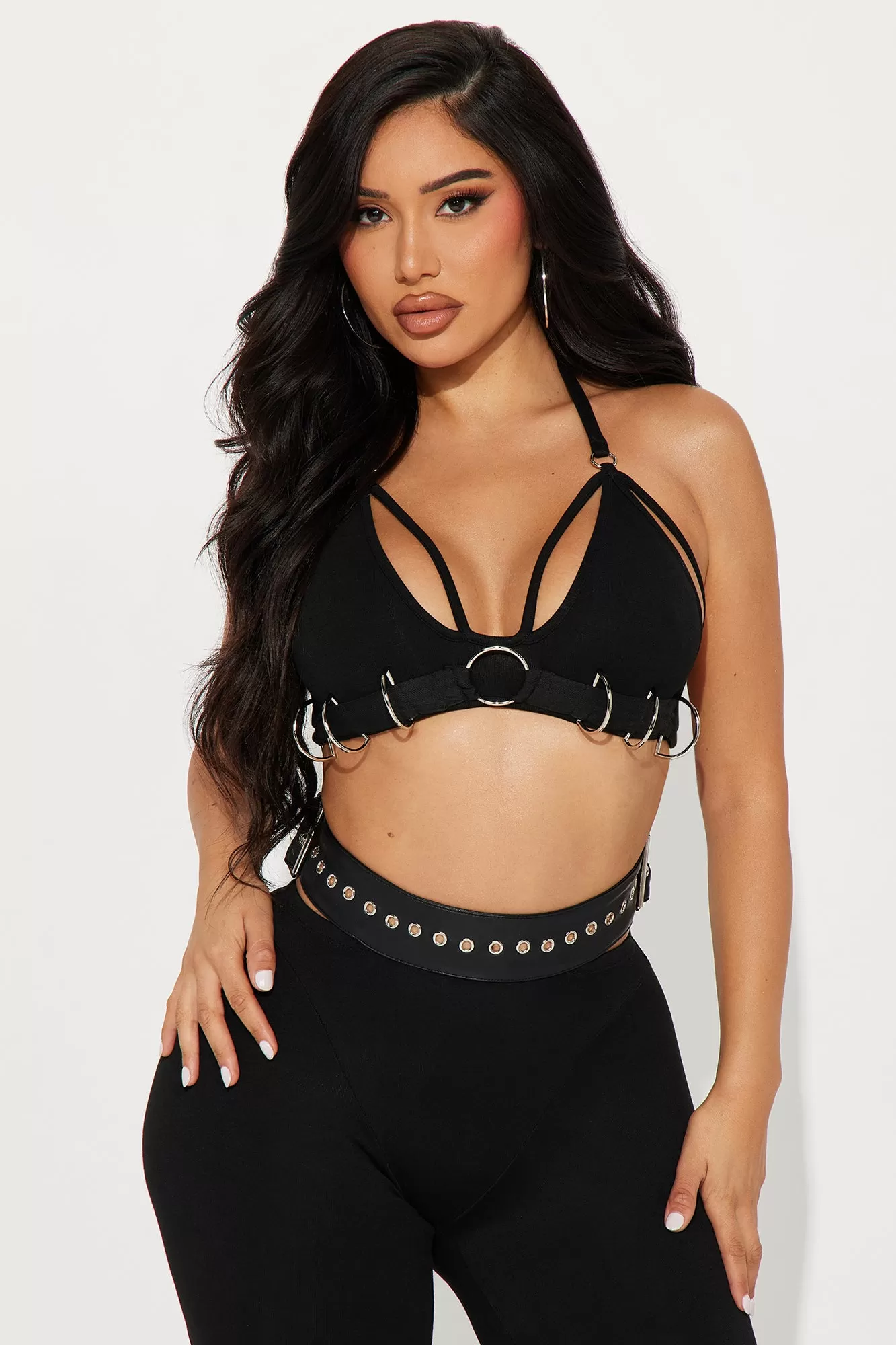 Feeling Rebellious Pant Set  - Black