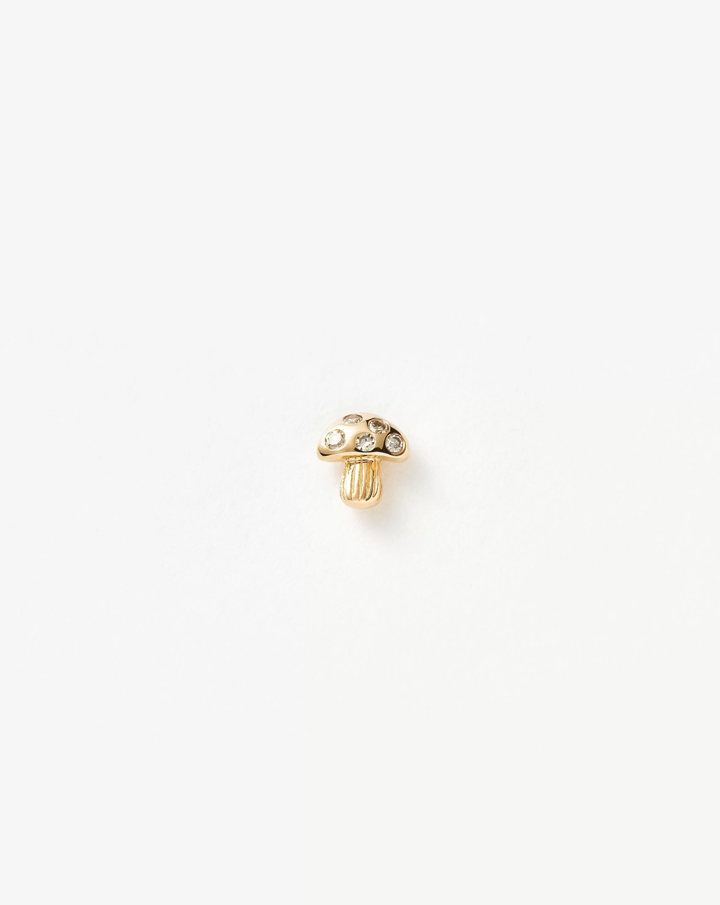 Fine Diamond Mushroom Single Stud Earring