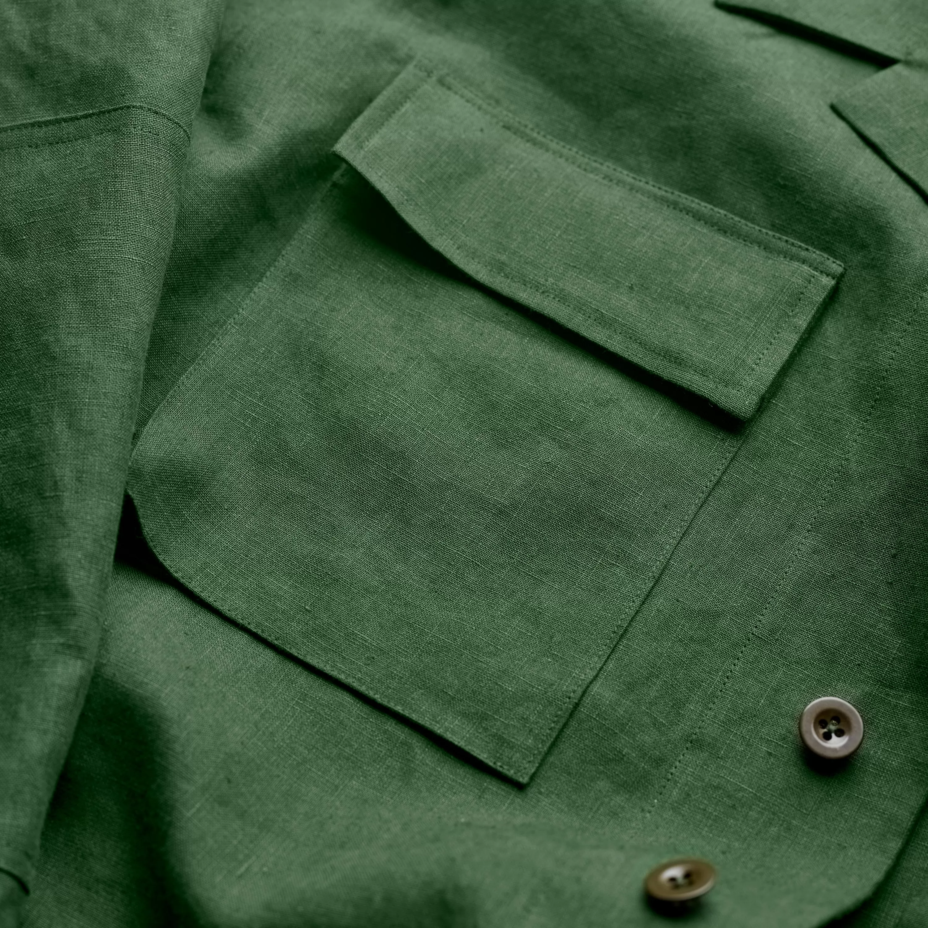 FK001-Fox Linen Forest Green Jacket