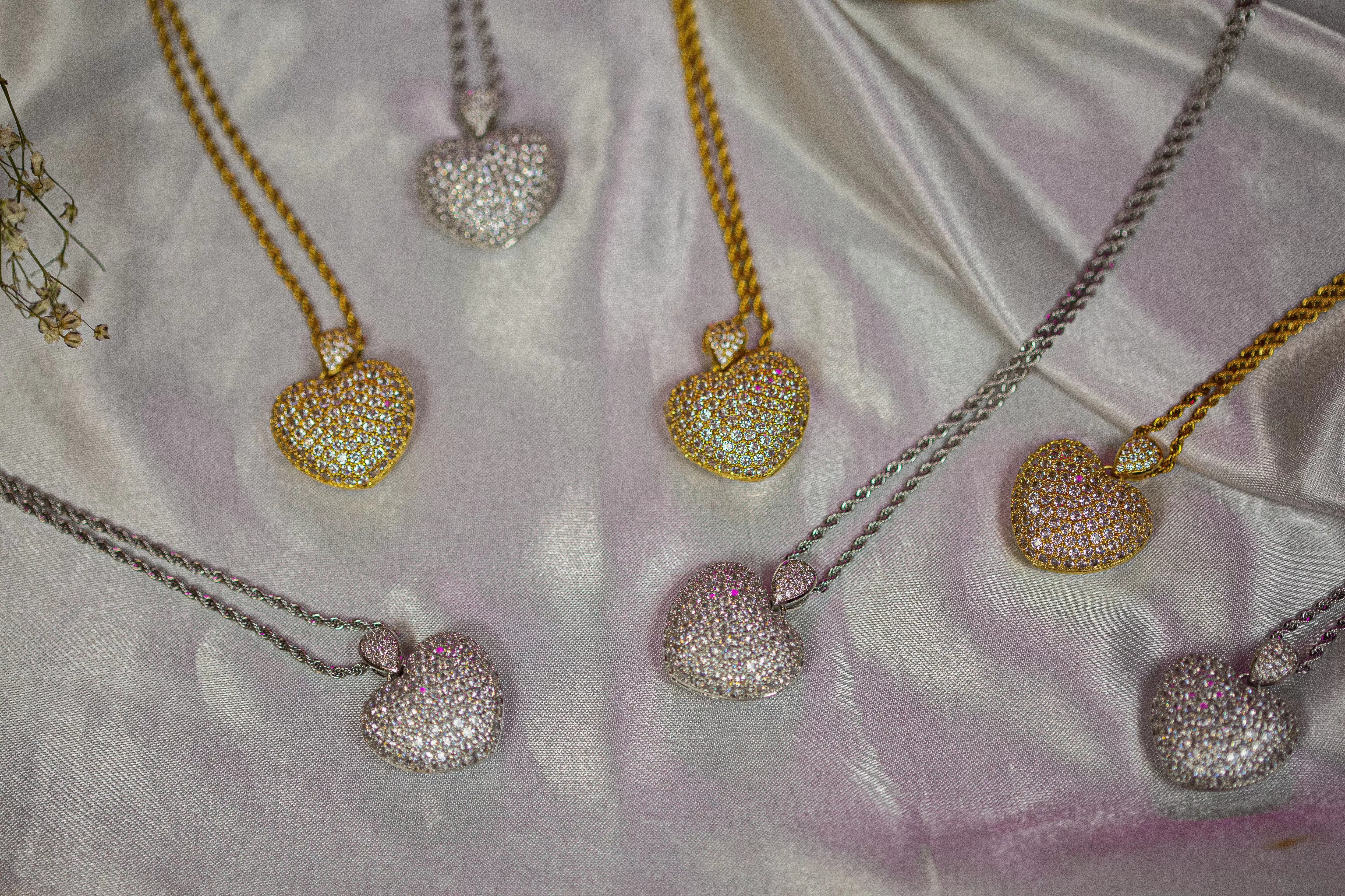 Gigi Crystal Bubble Heart Necklace