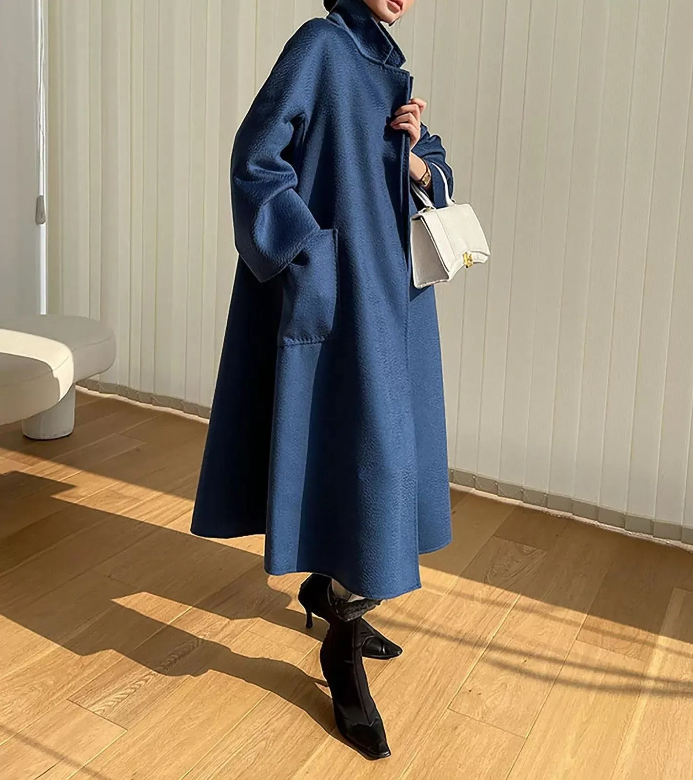 Gloria Belted Wrap Wool Long Coat