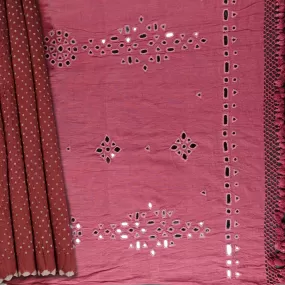 Handwoven Maroon with Pink Kala Cotton Saree - 1789N023112DSC