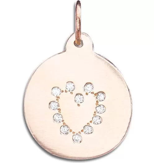 Heart Disk Charm Pavé Diamonds