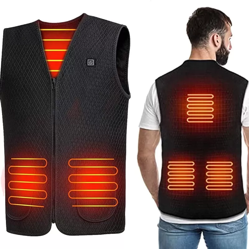 Heated Electric Vest with Heating Level and 5 Zones for Men or Women