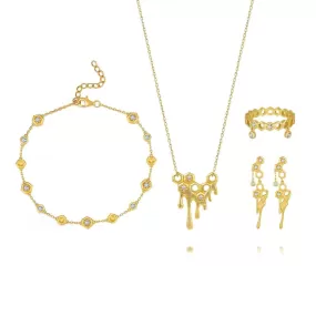 Honeycomb With Honey Ring Earrings Necklaces Bracelet Jewelry Sets designed by Life With MaK