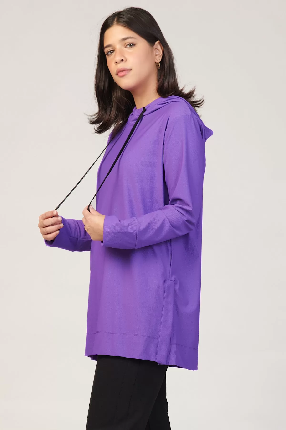 Hooded Classic Active Top - Violet