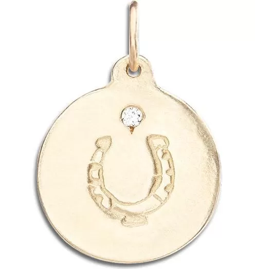 Horseshoe Disk Charm with Diamond