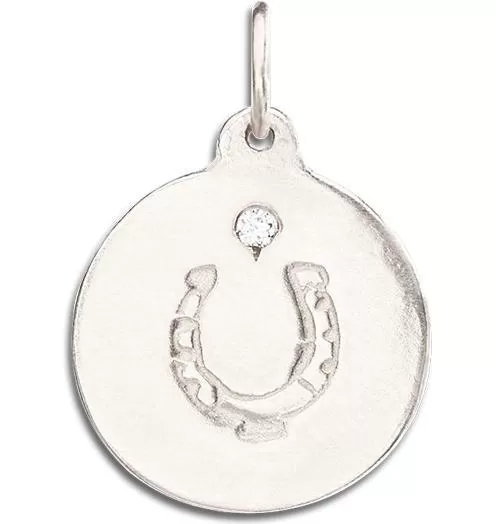 Horseshoe Disk Charm with Diamond