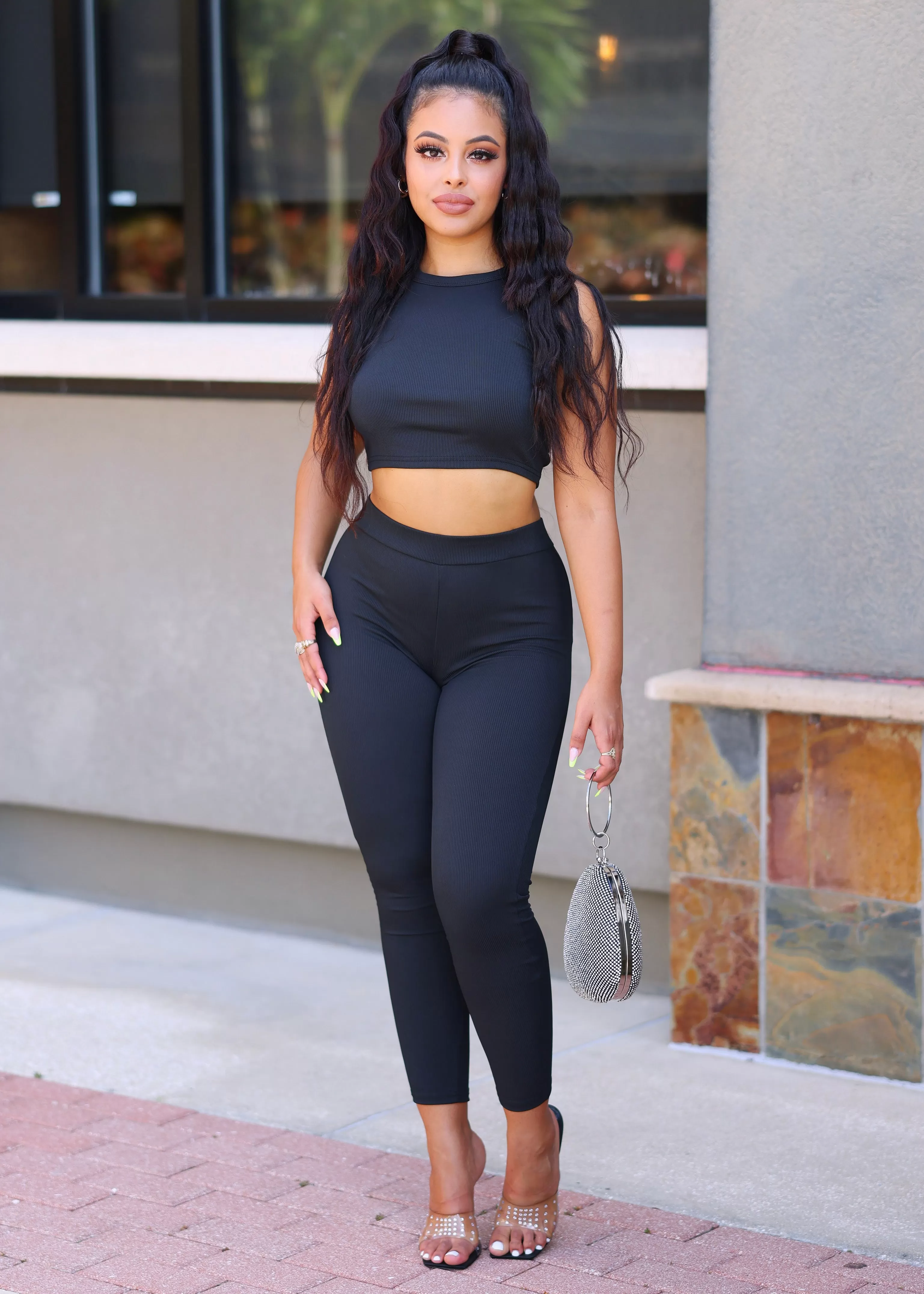 Hudel Two Piece Activewear Tops And Pants Set