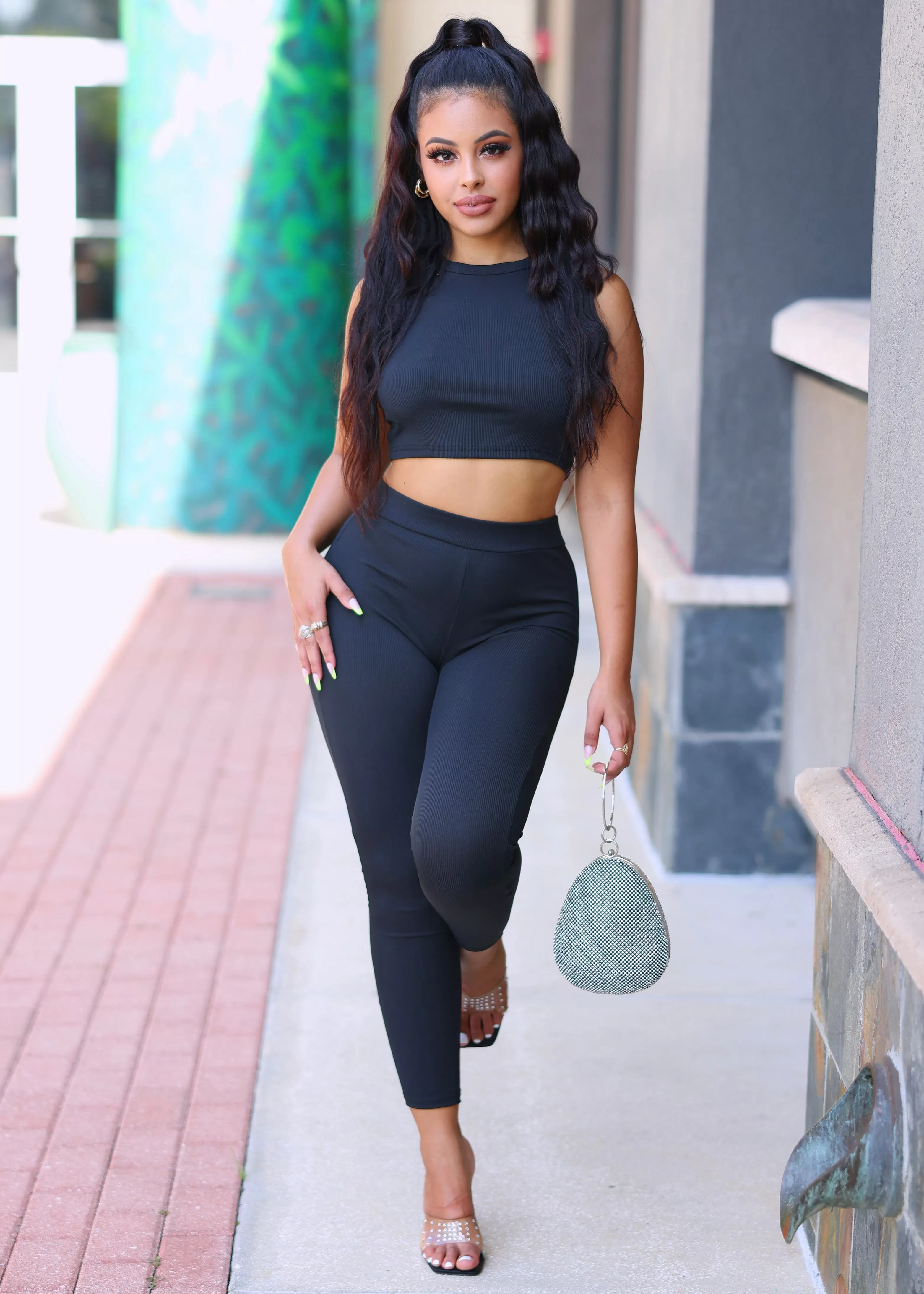 Hudel Two Piece Activewear Tops And Pants Set