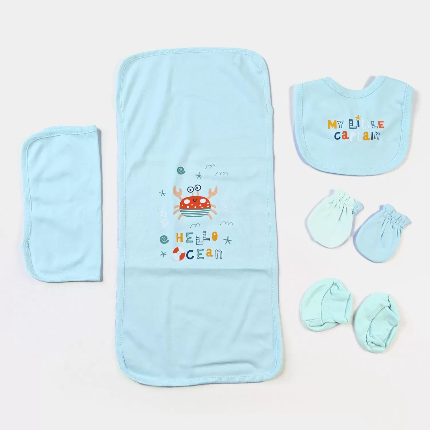 Infant Boys Cotton Poplin 9 Piece Set Marine Life-mIX