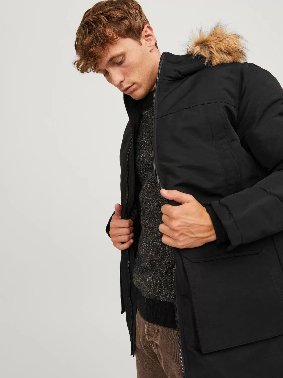 Jack & Jones Mens 'JJEWING' Hooded Parka Jacket