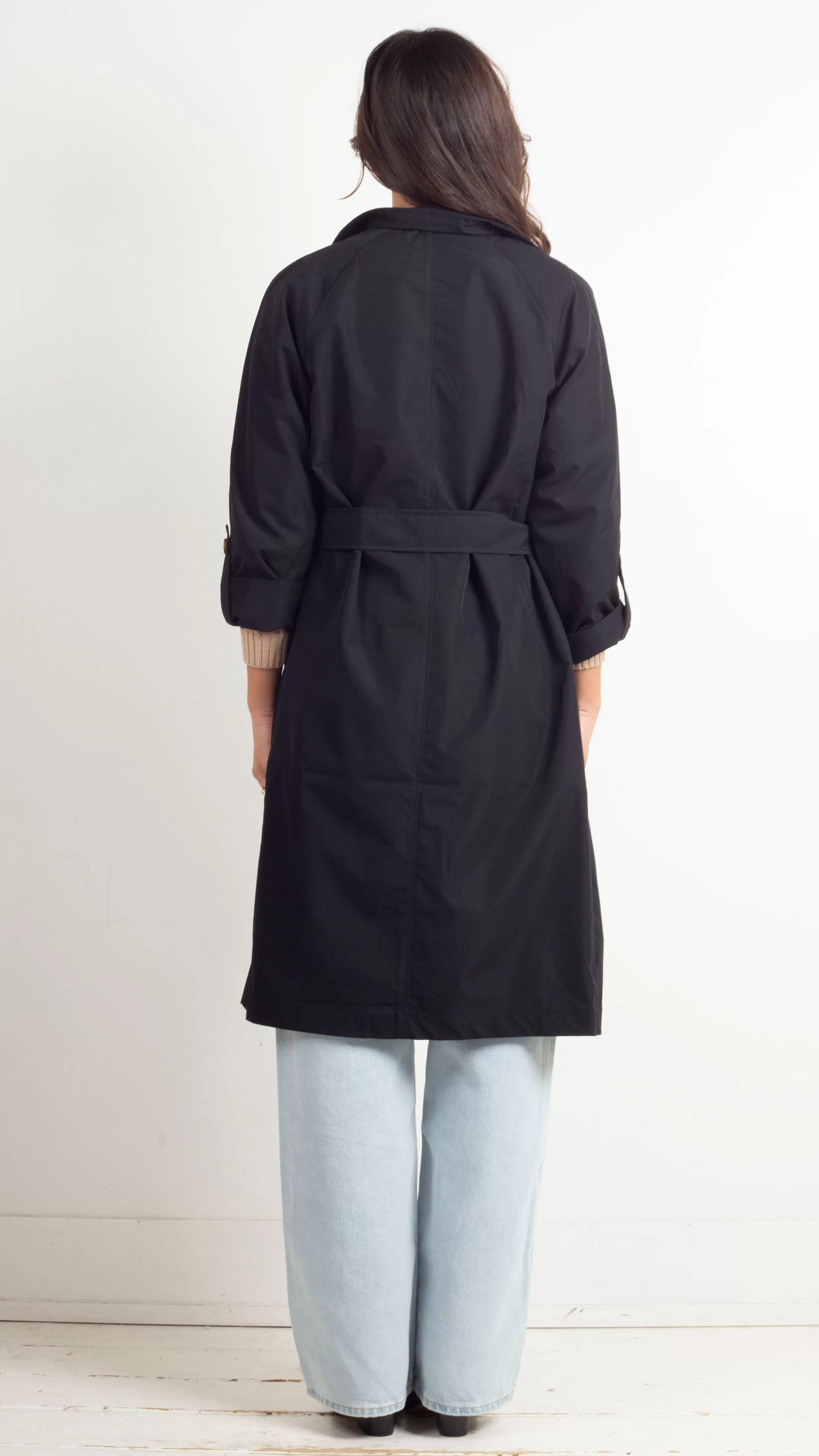 Jackie Classic Trench Coat - Black