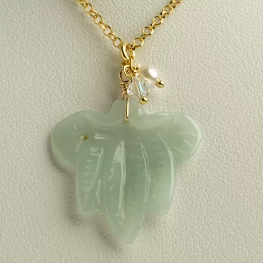 Jade Lotus Flower Necklace