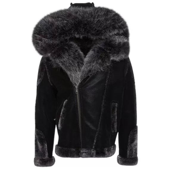 Jordan Craig El Jefe Shearling Moto Jacket (Black) - 91625