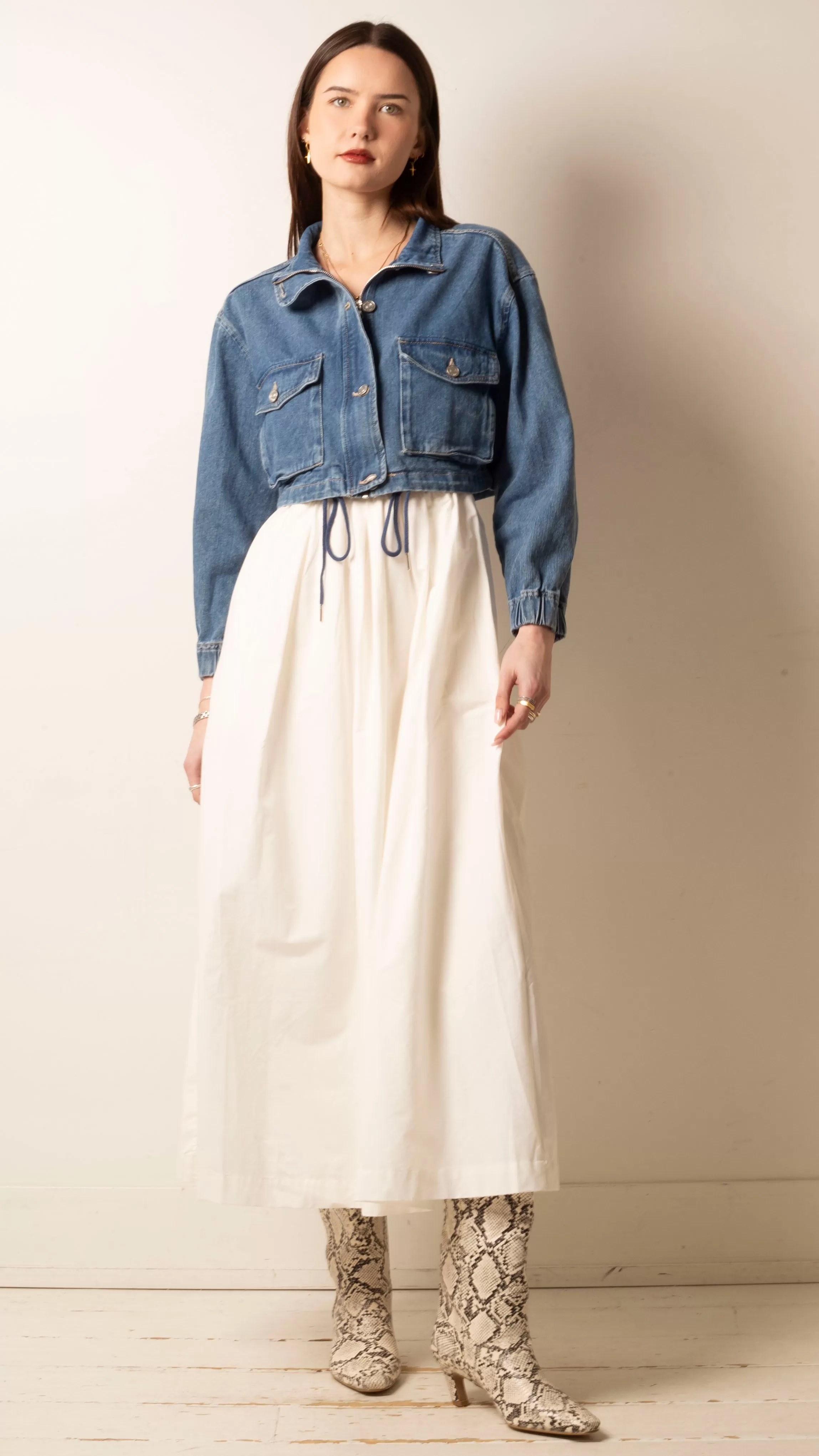 Julia Cropped Jacket - Blue