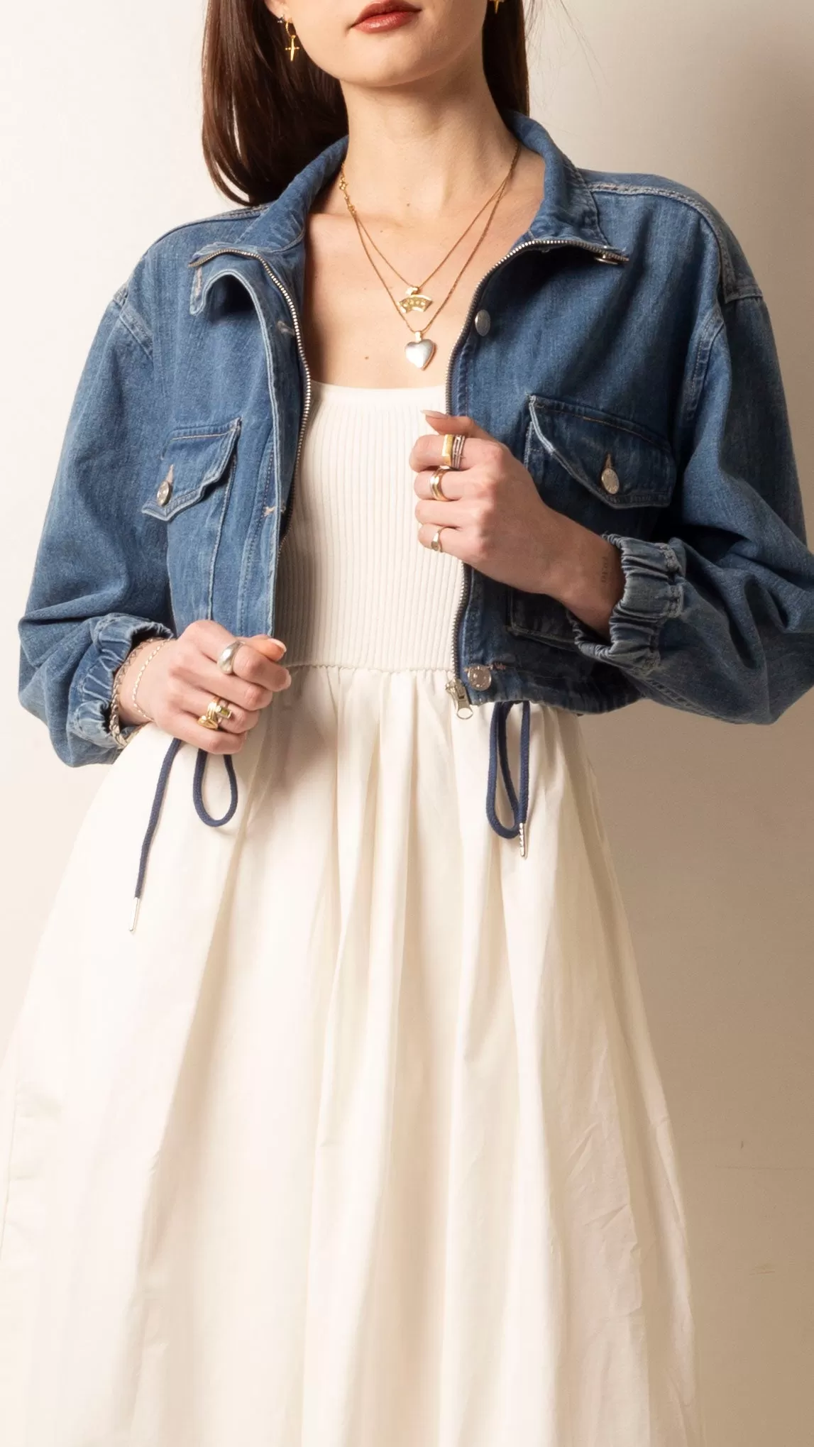 Julia Cropped Jacket - Blue