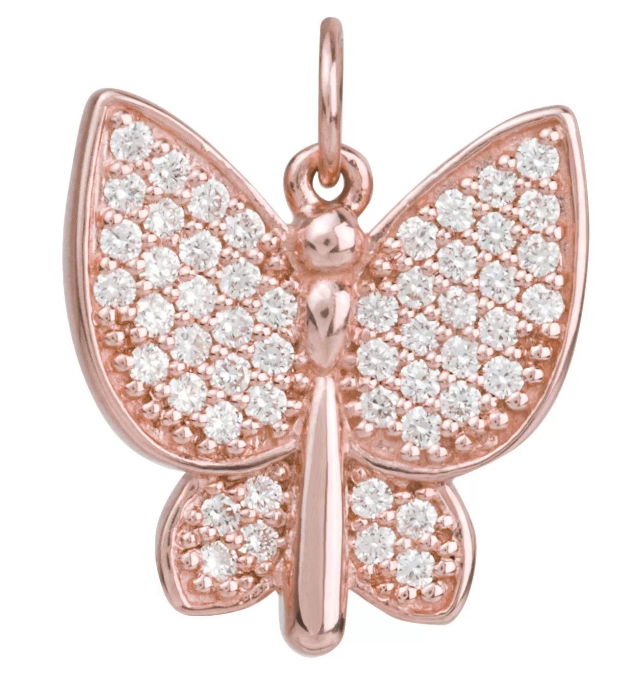 Large Butterfly Charm Pave Diamonds