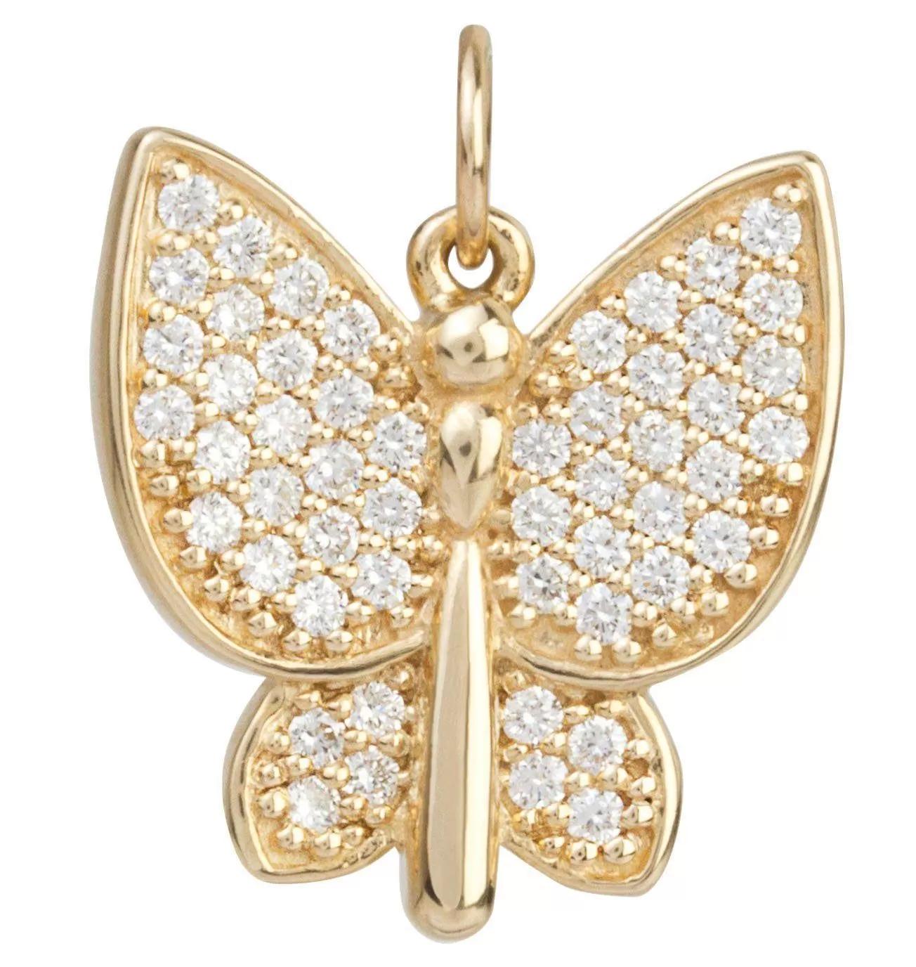 Large Butterfly Charm Pave Diamonds