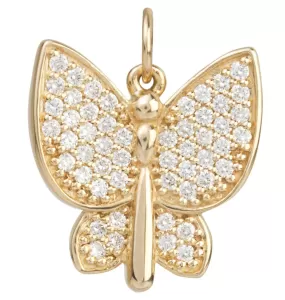 Large Butterfly Charm Pave Diamonds