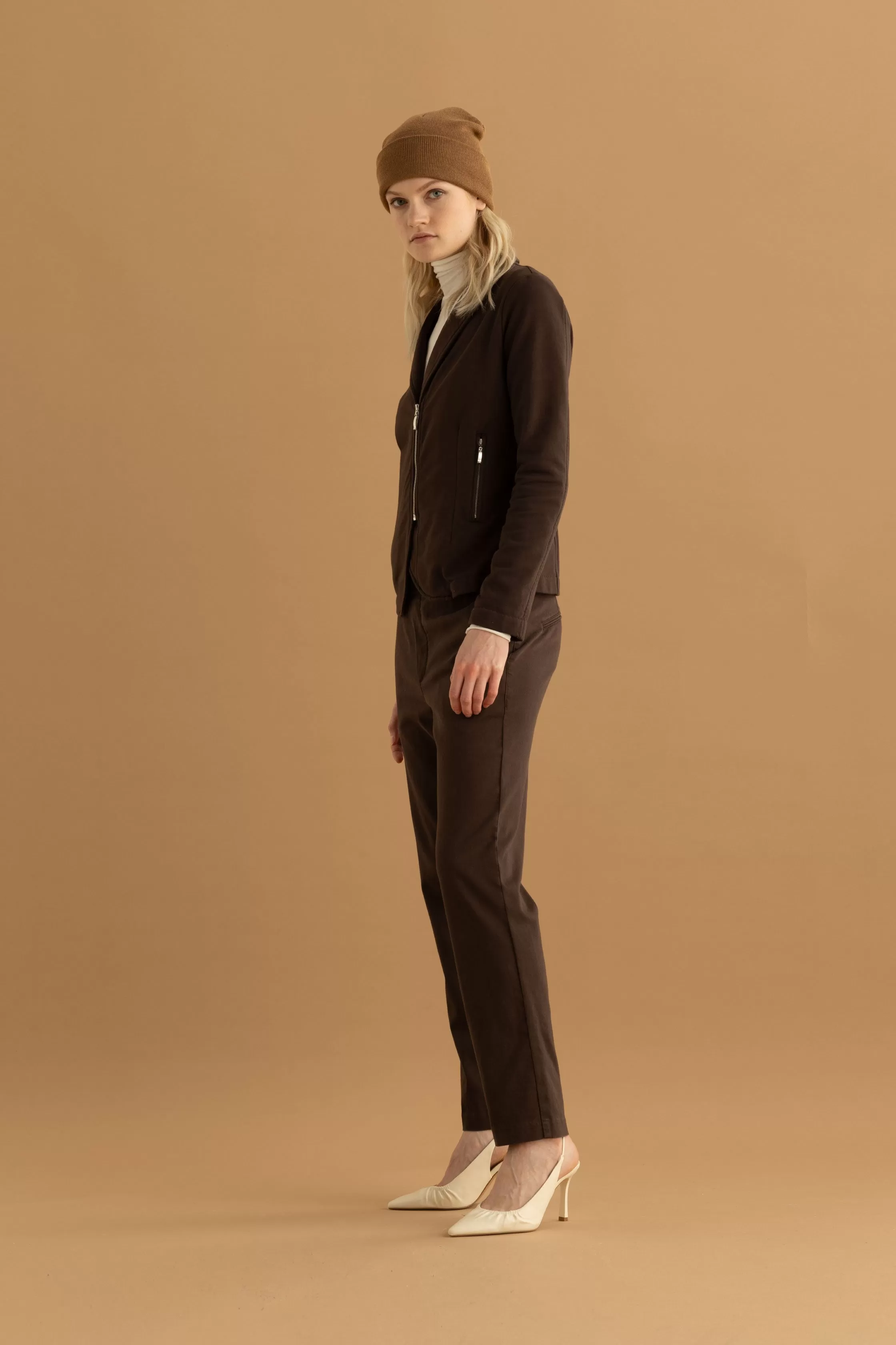 Long Trousers with a High-Waisted Sash Garment Dyed 065U 3838