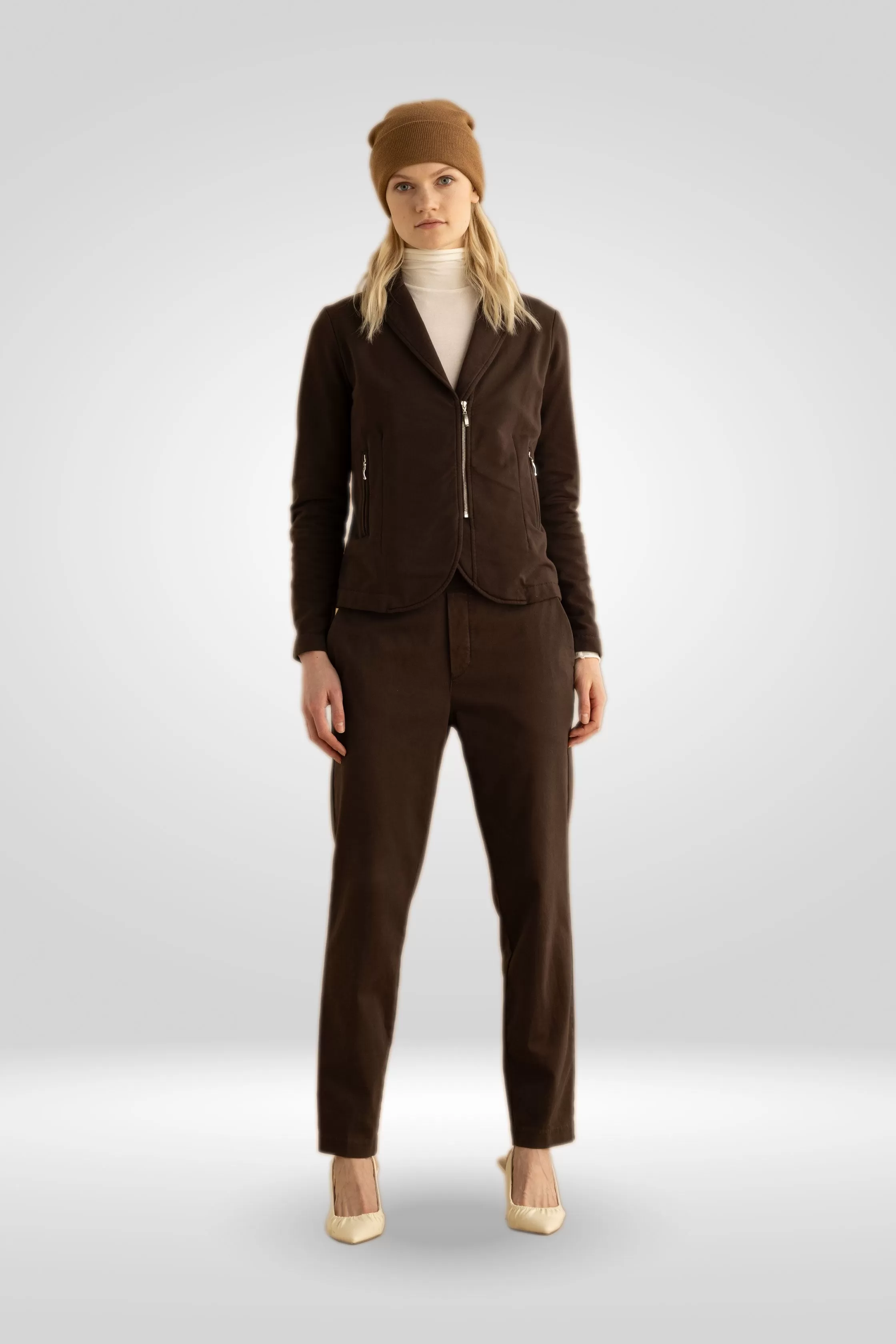 Long Trousers with a High-Waisted Sash Garment Dyed 065U 3838