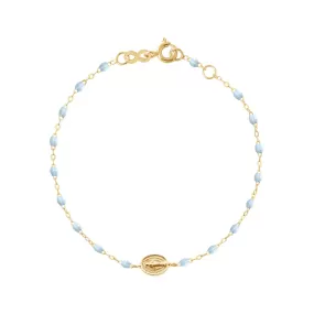 Madone Charm Classic Gigi Baby Blue bracelet, Yellow Gold, 6.7"